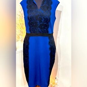 Danny & Nicole black & blue dress size 6 excellent condition